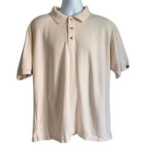 Brittania Mens Cotton Polo Shirt Beige Large
